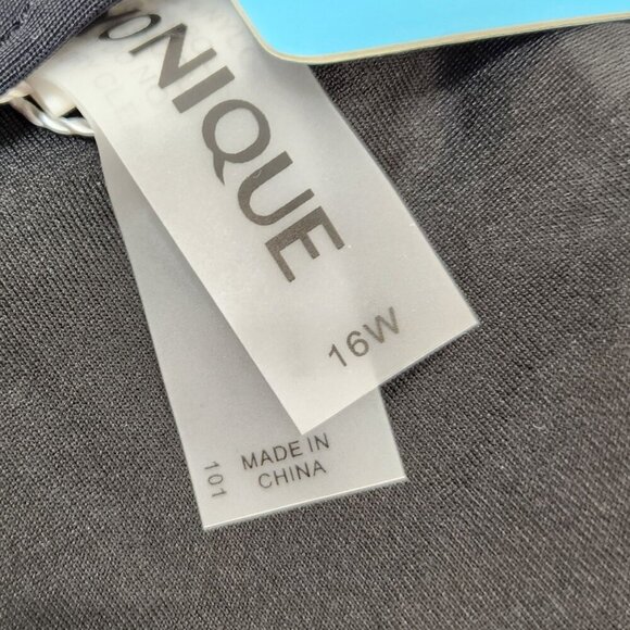 Black Gold High-Waisted Bikini Strappy Back Crochet Waist Detail SZ 16W Womens - Picture 2 of 6